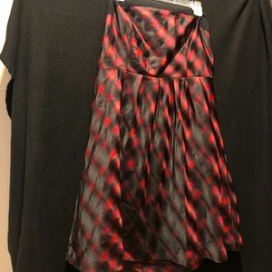 A-line mid-length strapless dress